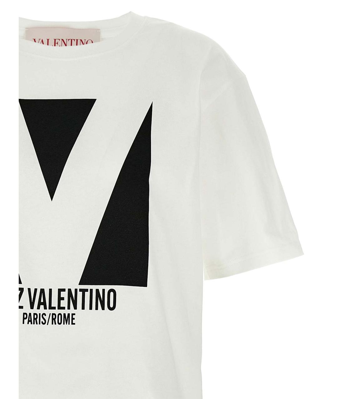 VALENTINO Белая хлопковая футболка, фото 3