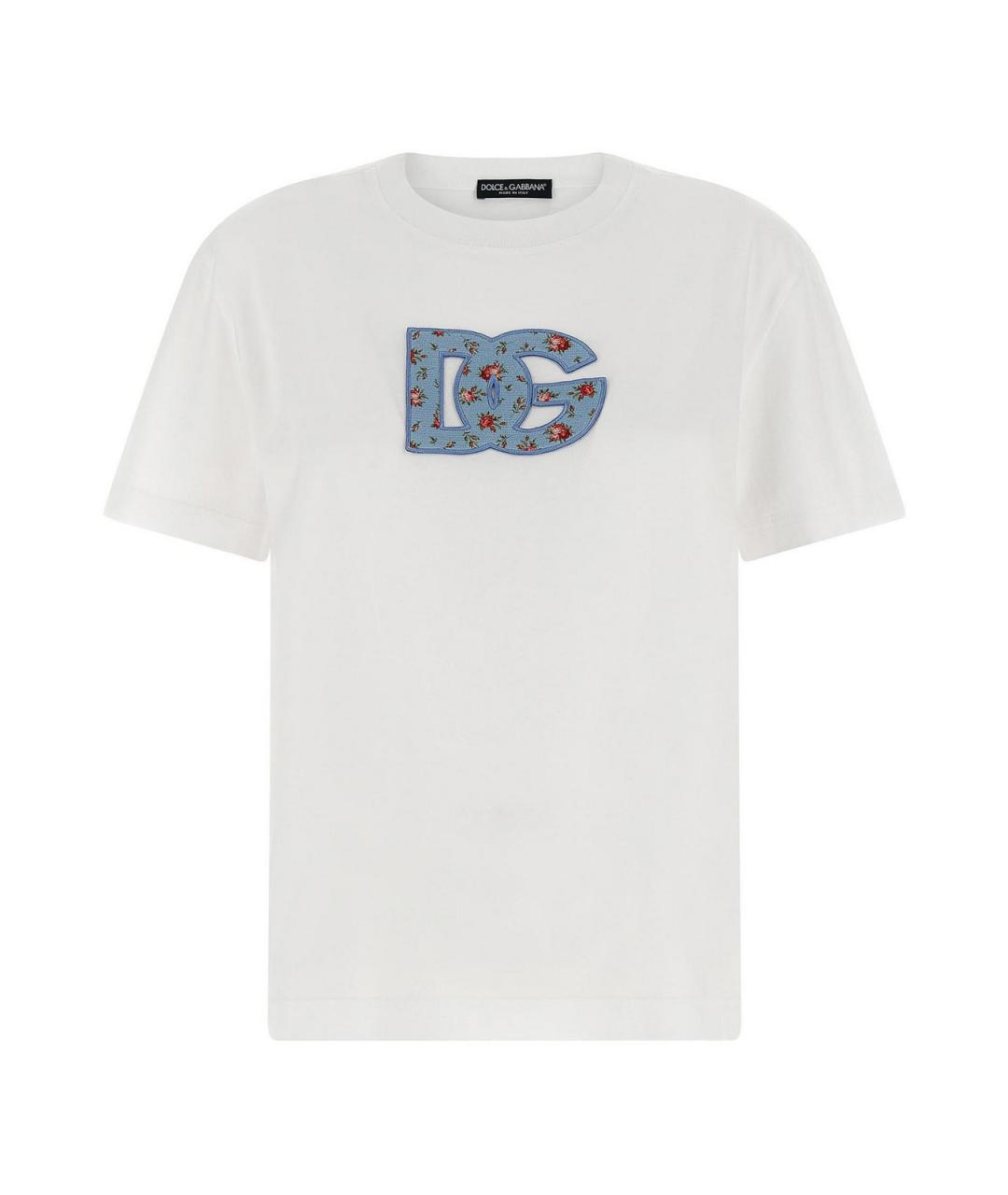 DOLCE&GABBANA Белая хлопковая футболка, фото 1