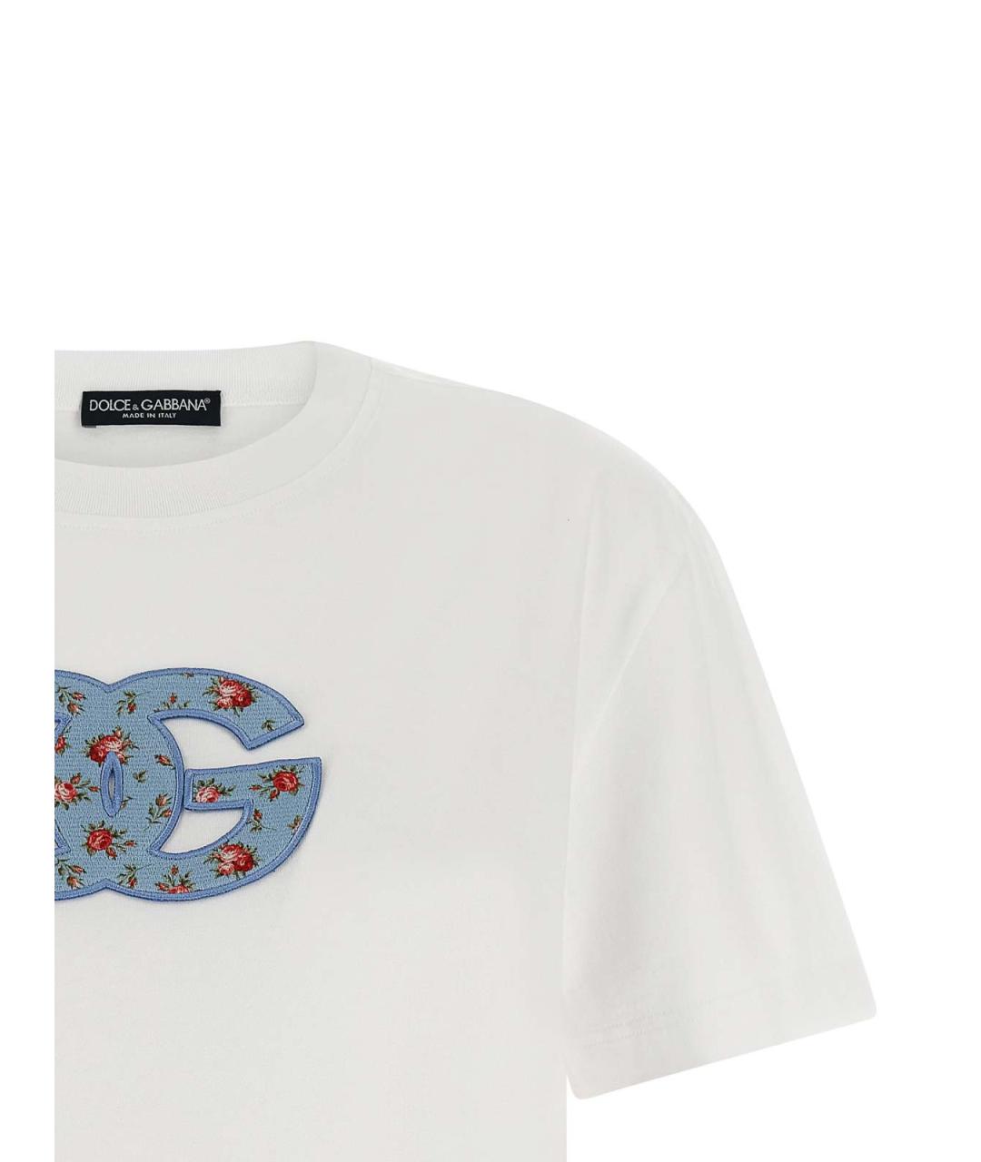 DOLCE&GABBANA Белая хлопковая футболка, фото 3