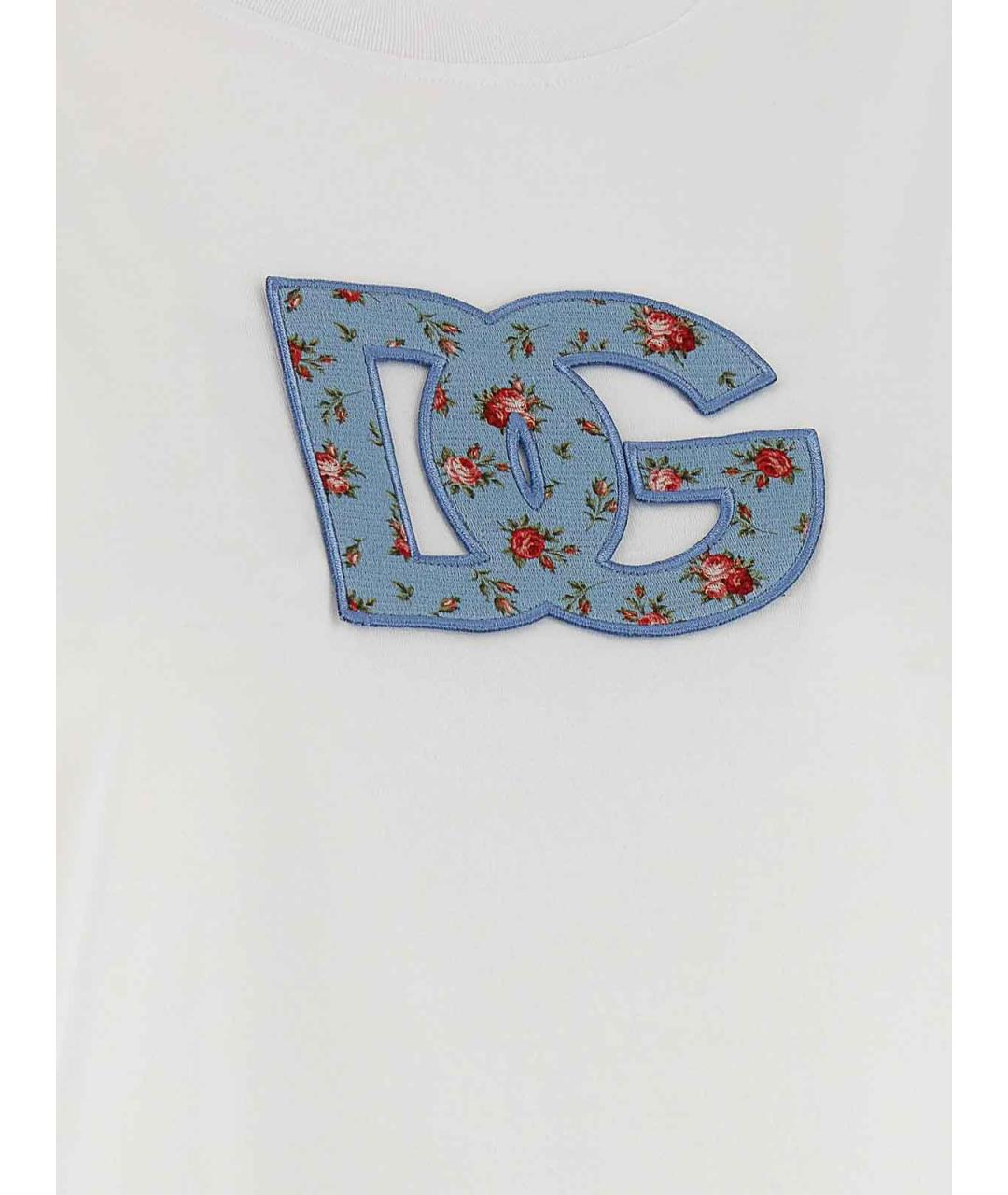 DOLCE&GABBANA Белая хлопковая футболка, фото 4
