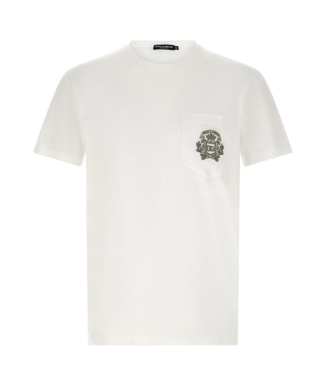DOLCE&GABBANA Белая хлопковая футболка, фото 1