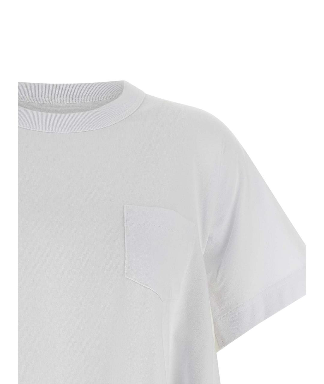 SACAI Белая хлопковая футболка, фото 3