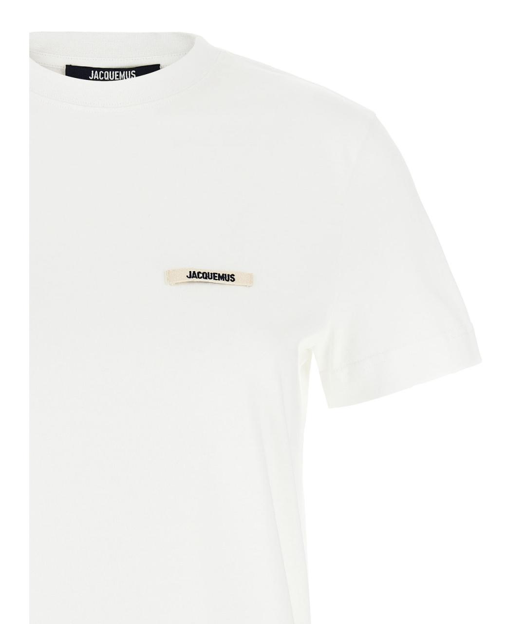 JACQUEMUS Белая хлопковая футболка, фото 3