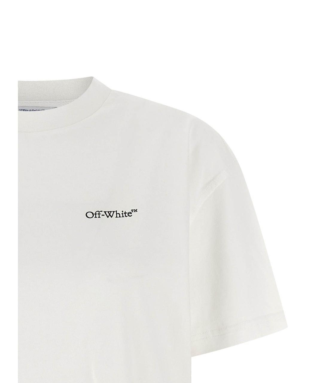 OFF-WHITE Белая хлопковая футболка, фото 3