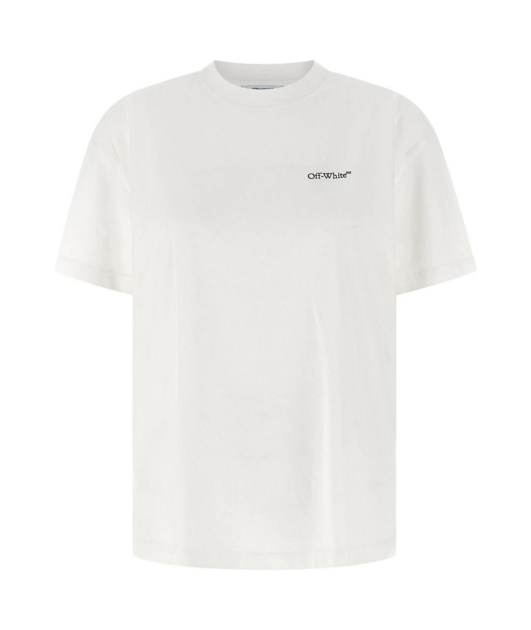 OFF-WHITE Белая хлопковая футболка, фото 1