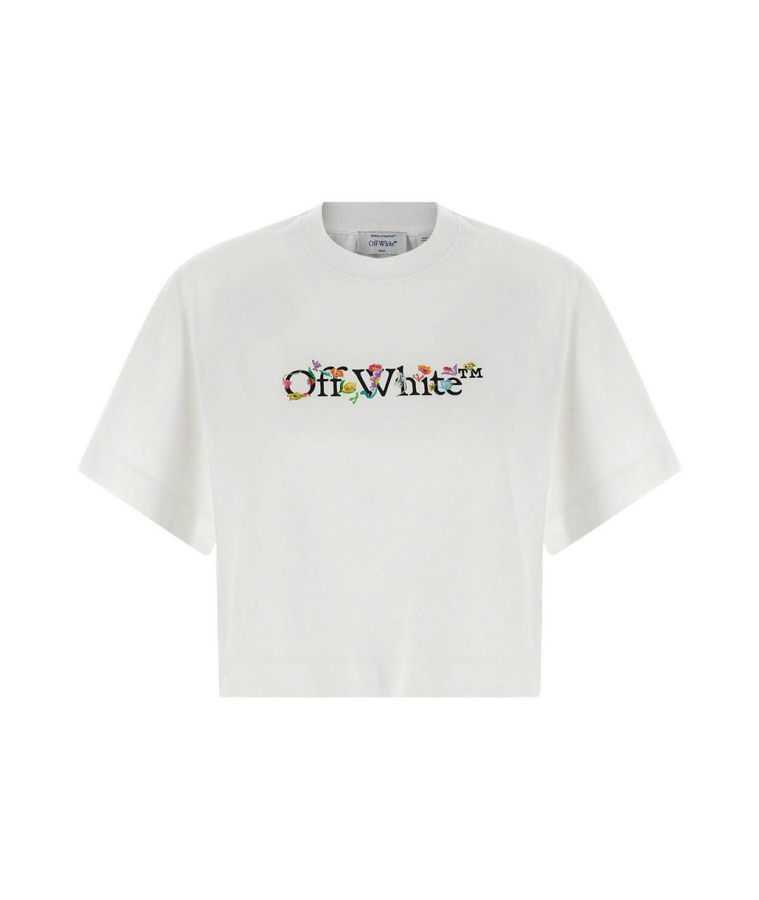 OFF-WHITE Белая хлопковая футболка, фото 1