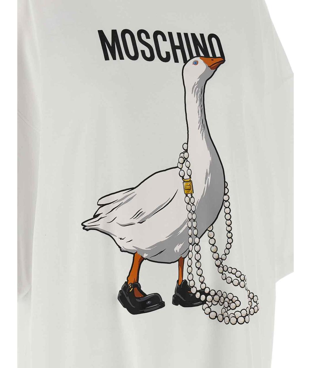 MOSCHINO Белое хлопковое повседневное платье, фото 4