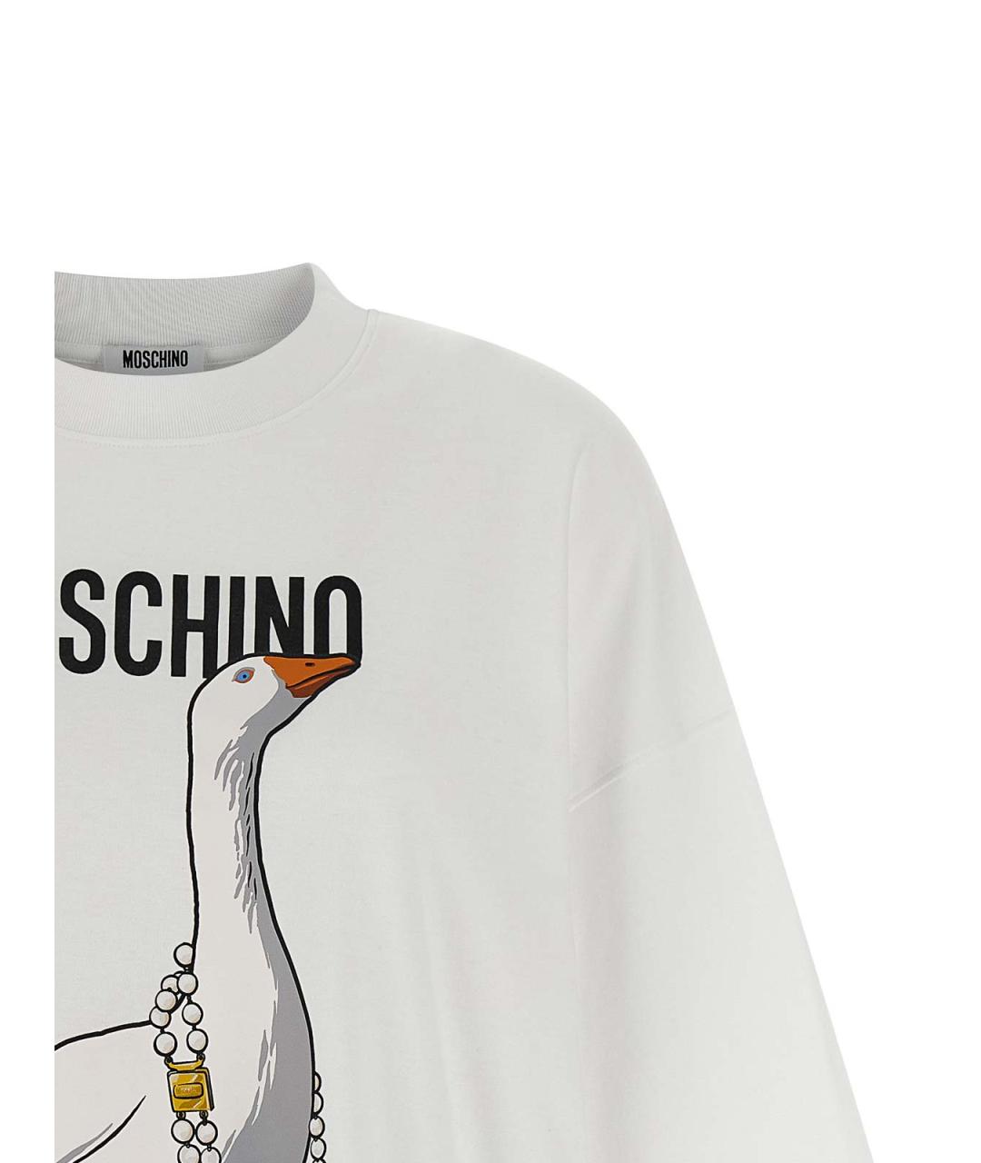 MOSCHINO Белое хлопковое повседневное платье, фото 3