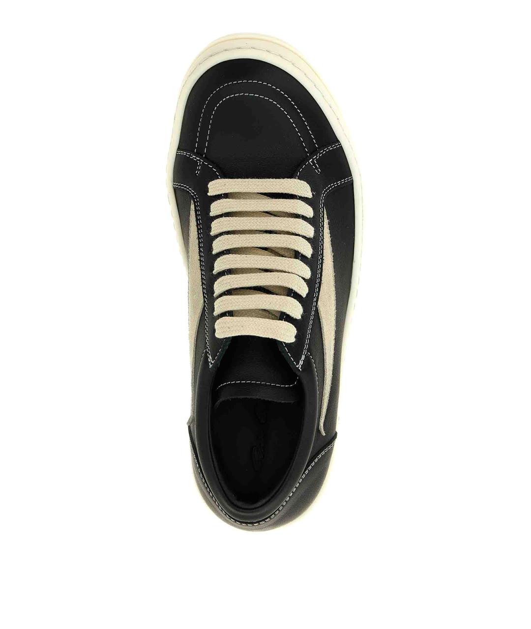 RICK OWENS Черные кожаные кроссовки, фото 4