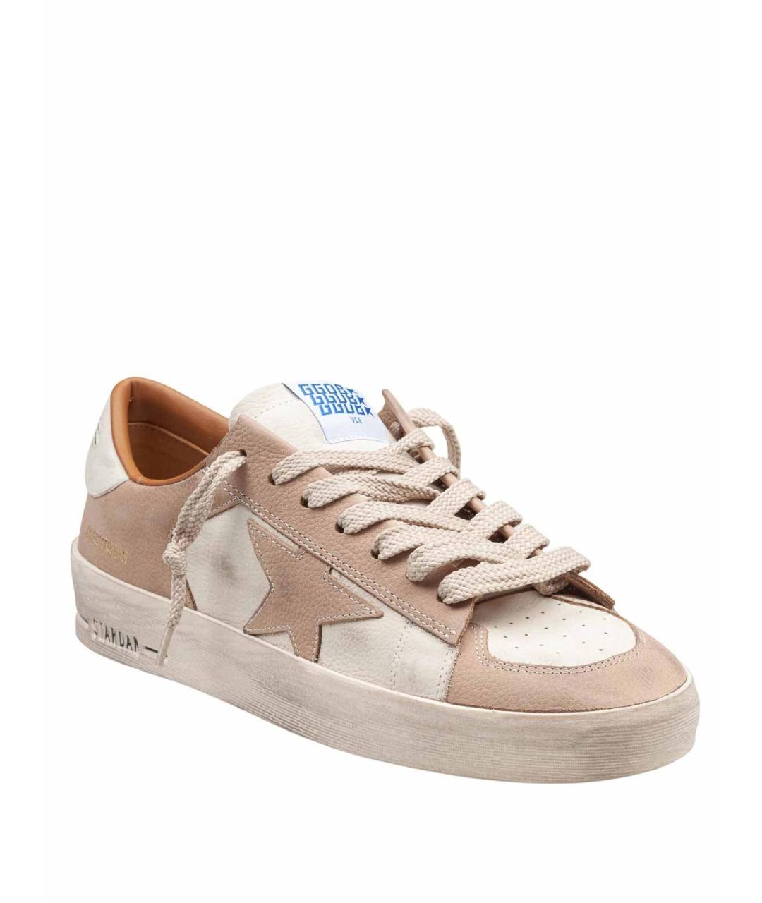 GOLDEN GOOSE DELUXE BRAND Белые кожаные низкие кроссовки / кеды, фото 2