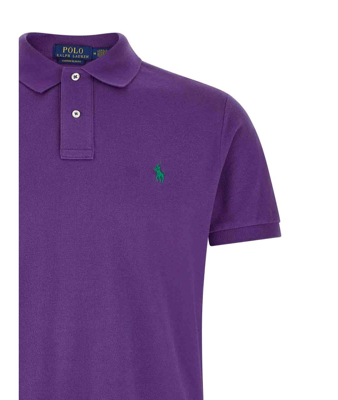 POLO RALPH LAUREN Фиолетовое хлопковое поло с коротким рукавом, фото 3
