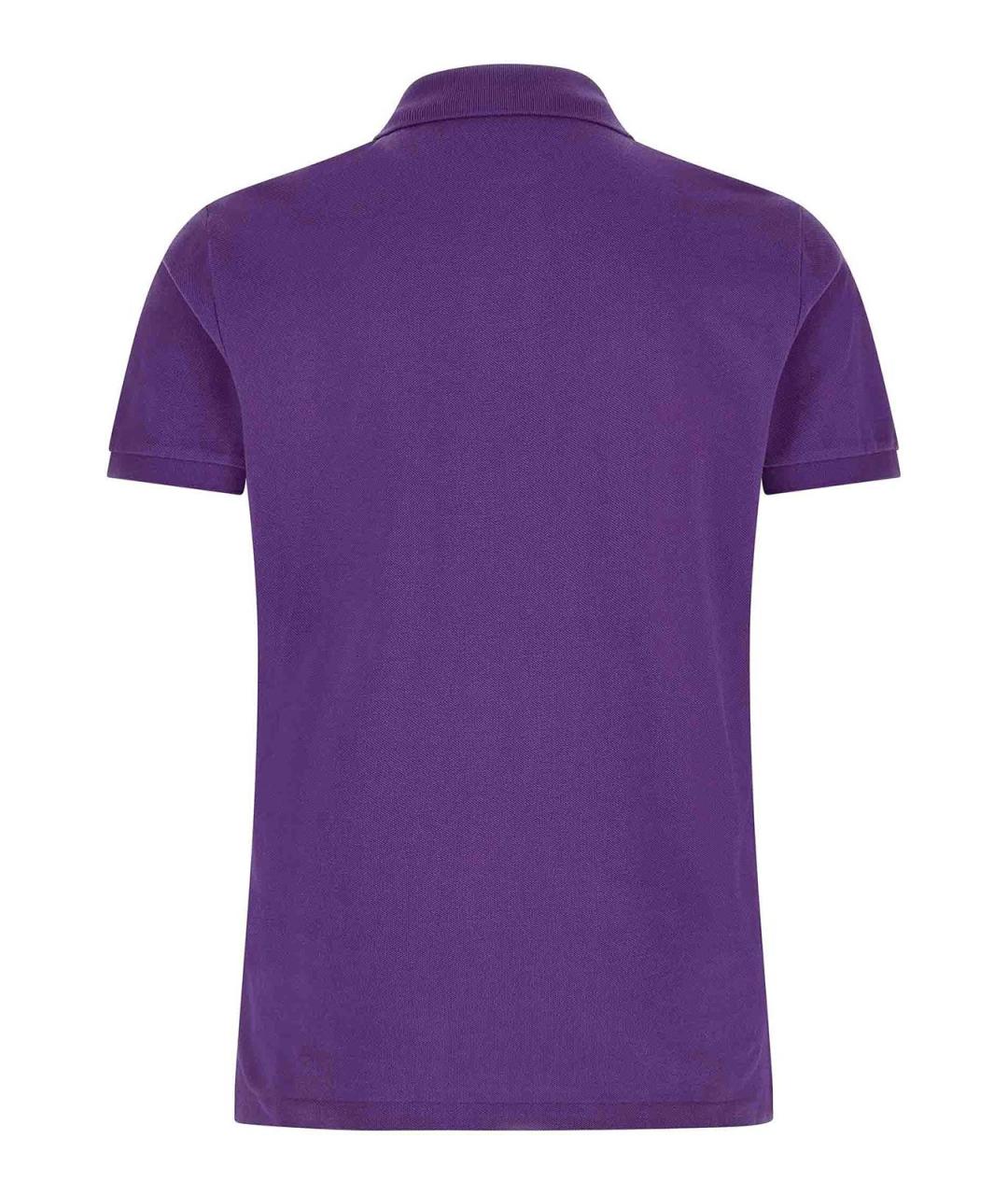 POLO RALPH LAUREN Фиолетовое хлопковое поло с коротким рукавом, фото 2