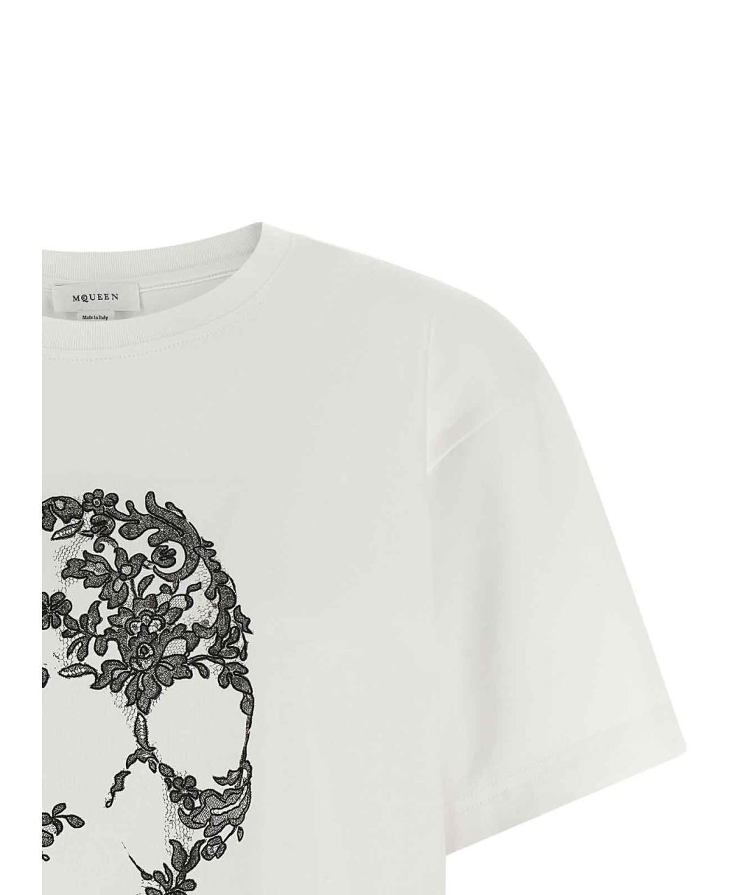 ALEXANDER MCQUEEN Белая хлопковая футболка, фото 3