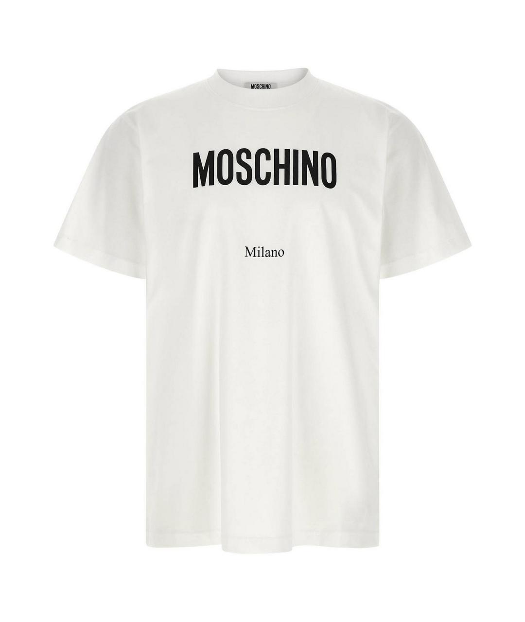 MOSCHINO Белая хлопковая футболка, фото 1