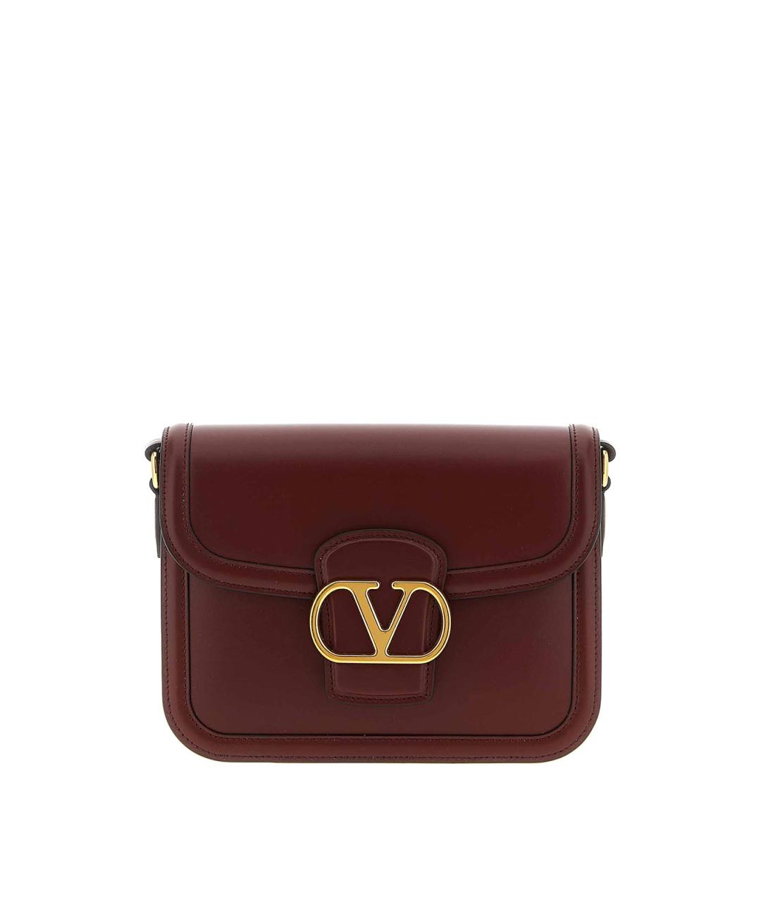 VALENTINO Бордовая кожаная сумка через плечо, фото 1