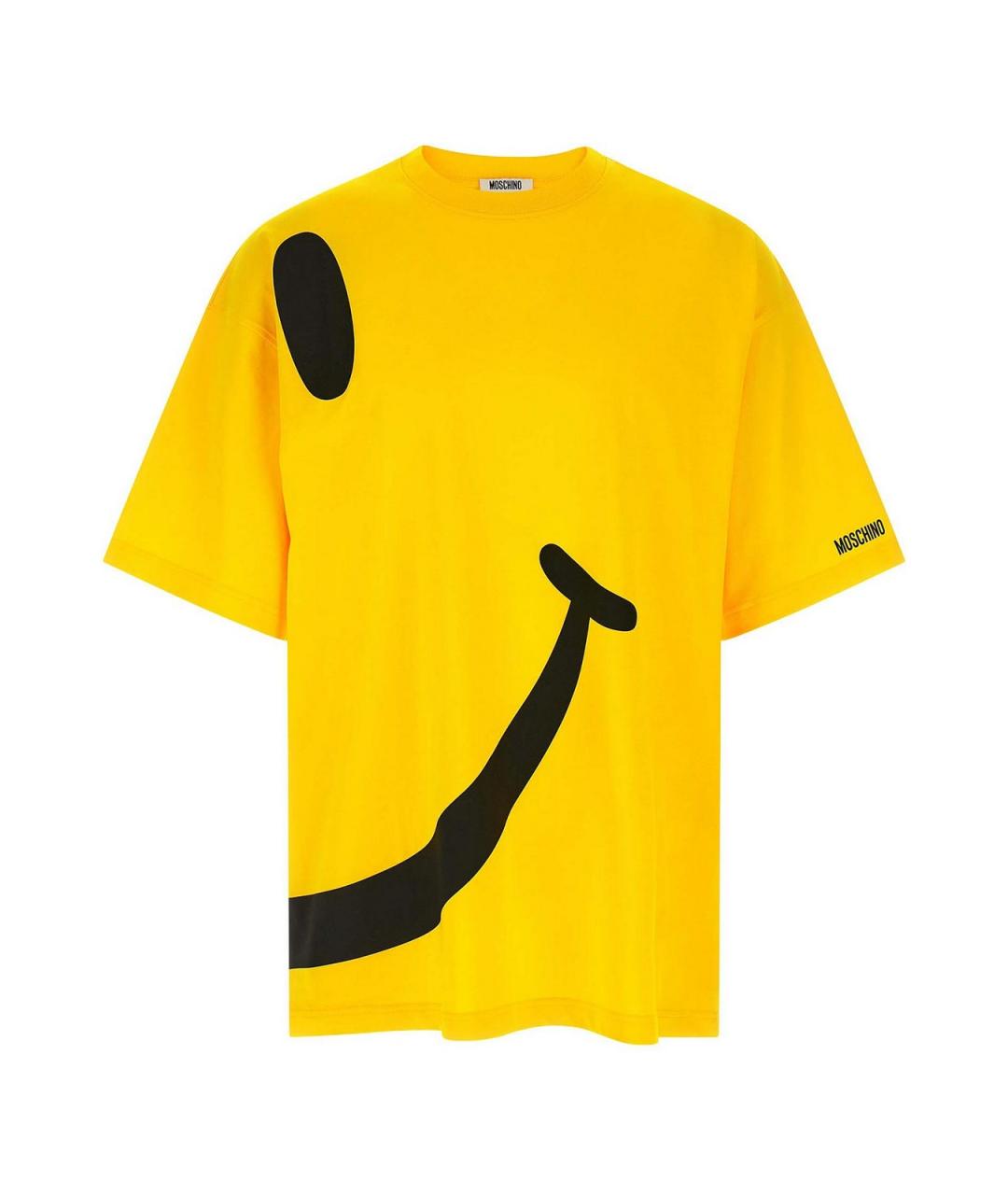 MOSCHINO Желтая хлопковая футболка, фото 1