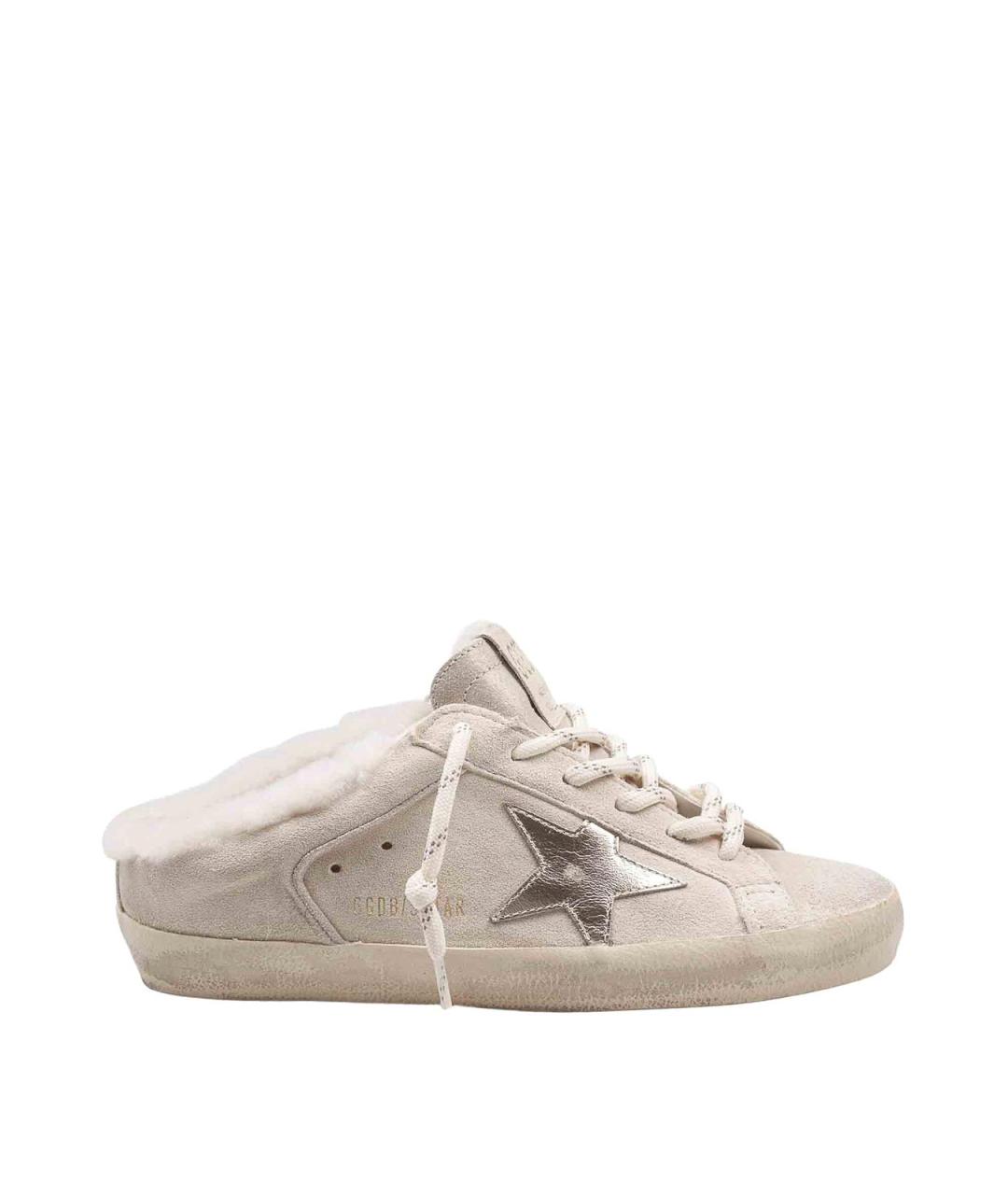GOLDEN GOOSE DELUXE BRAND Белые кожаные мюли, фото 1