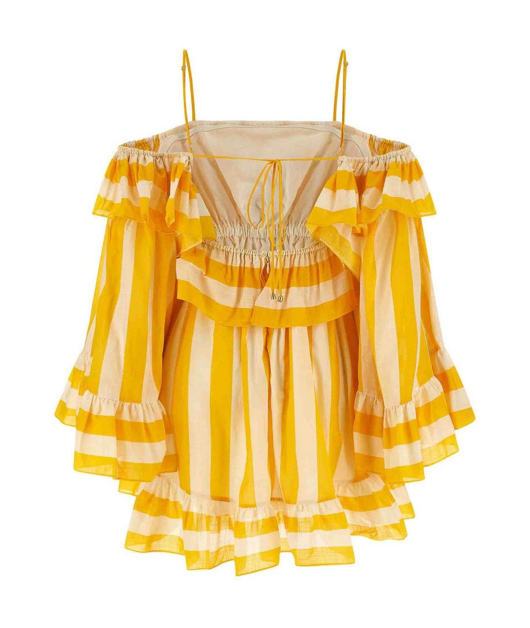 ZIMMERMANN Желтое хлопковое повседневное платье, фото 2