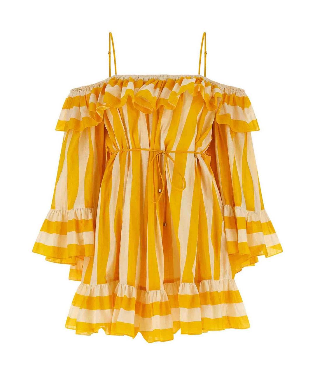 ZIMMERMANN Желтое хлопковое повседневное платье, фото 1
