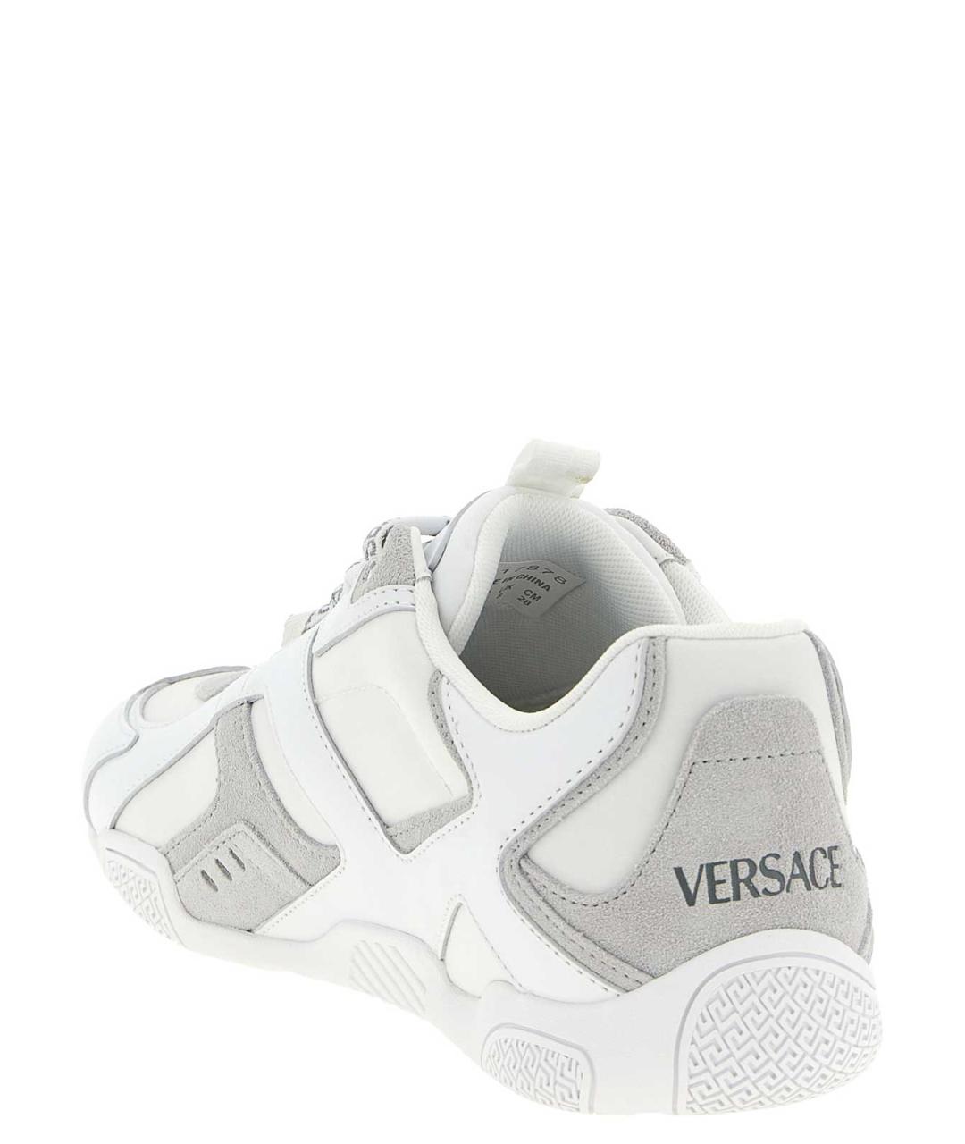 VERSACE Белые кожаные низкие кроссовки / кеды, фото 3