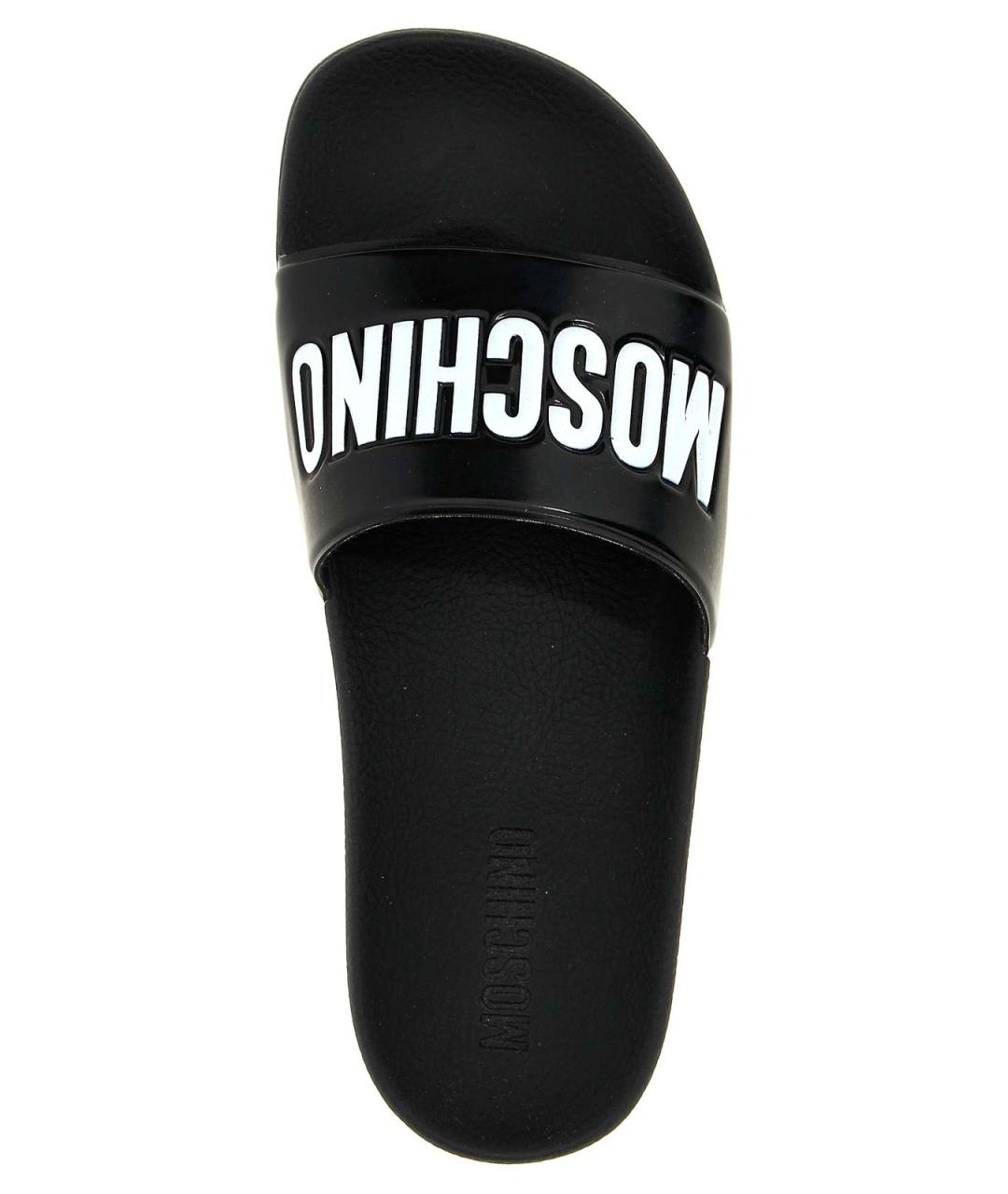 MOSCHINO Черные резиновые шлепанцы, фото 4