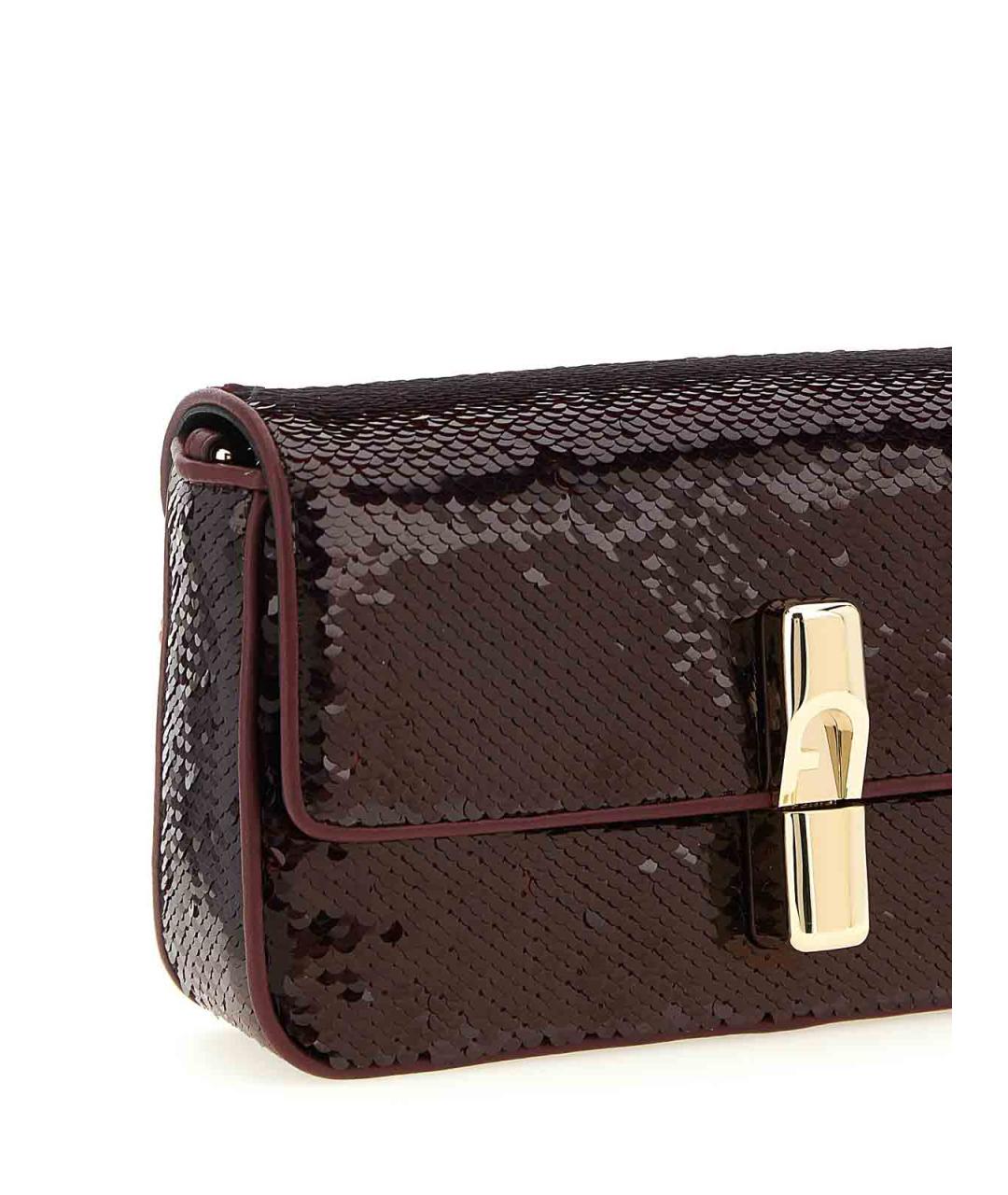 FURLA Бордовая кожаная сумка через плечо, фото 3