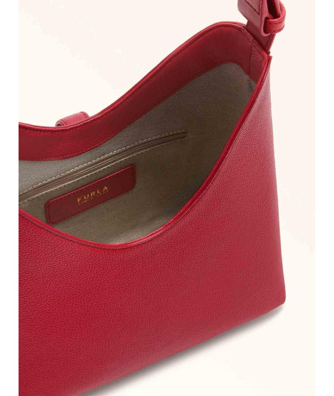 FURLA Красная кожаная сумка через плечо, фото 5