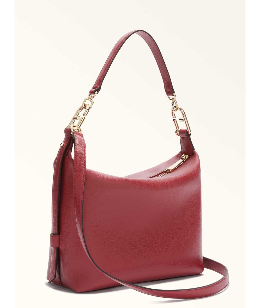 FURLA Бордовая кожаная сумка через плечо, фото 5