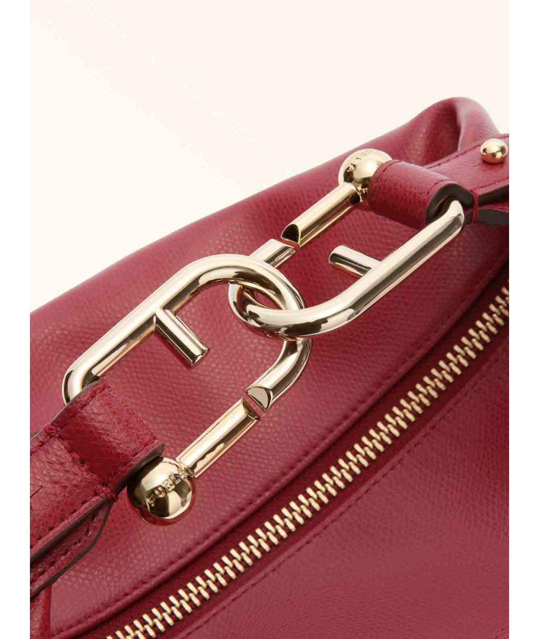 FURLA Бордовая кожаная сумка через плечо, фото 3