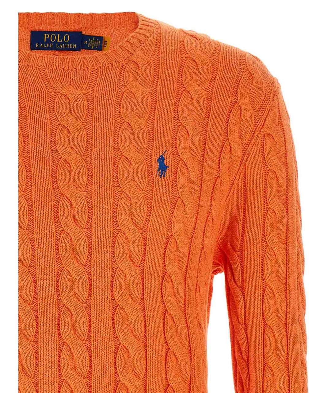 POLO RALPH LAUREN Оранжевый хлопковый джемпер / свитер, фото 3