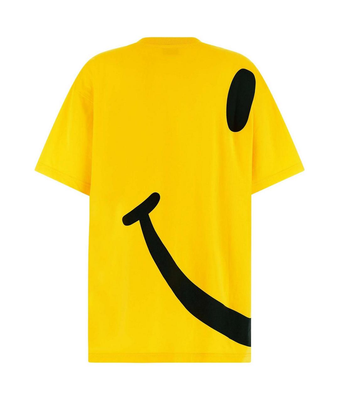 MOSCHINO Желтая хлопковая футболка, фото 2