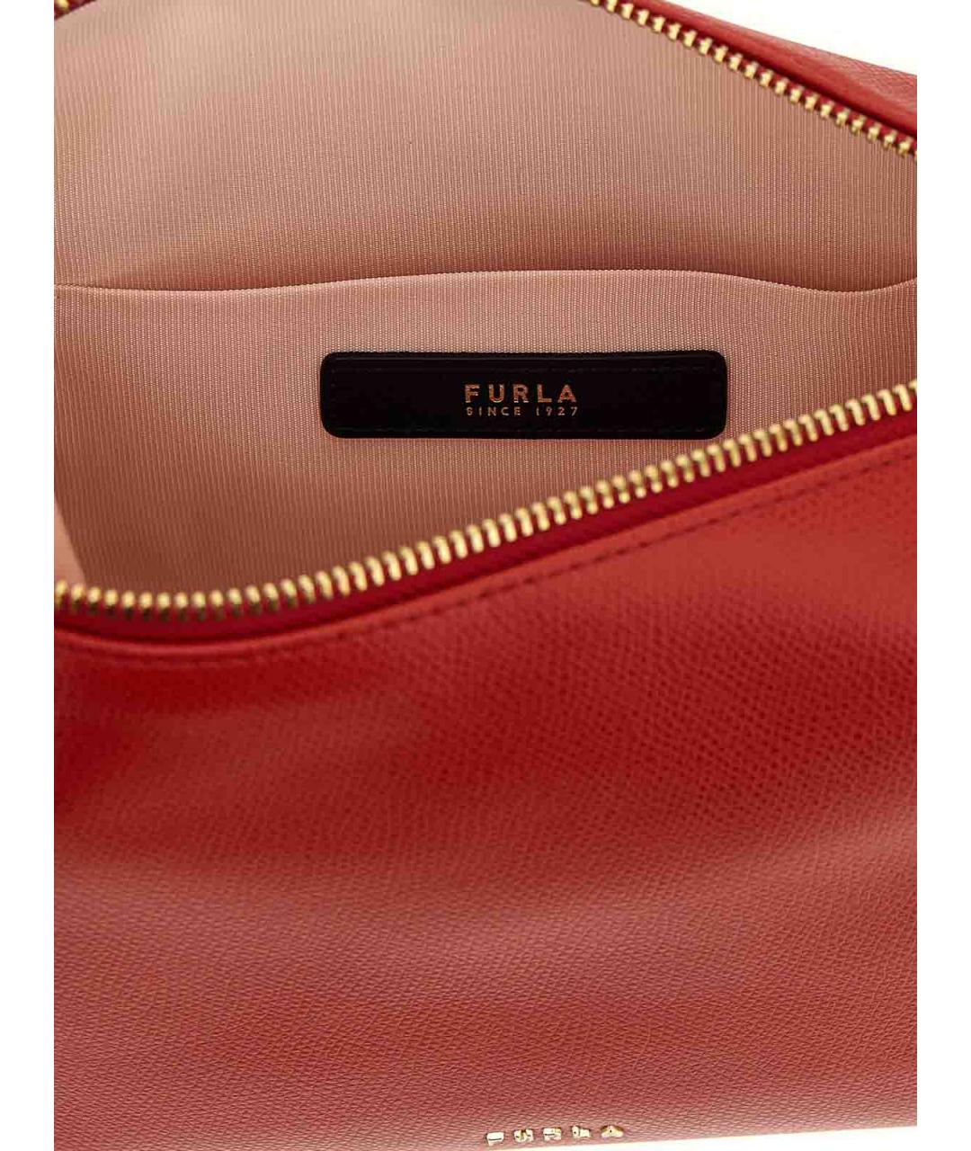 FURLA Красная кожаная сумка через плечо, фото 4