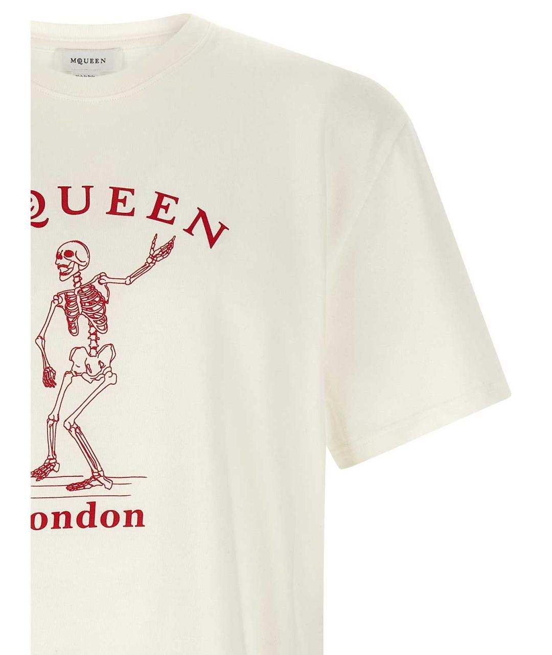 ALEXANDER MCQUEEN Белая хлопковая футболка, фото 3