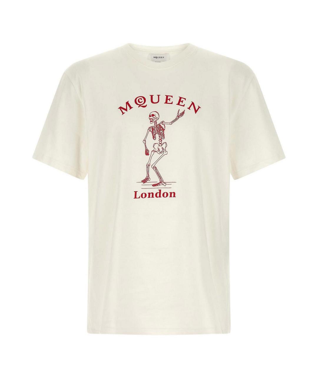 ALEXANDER MCQUEEN Белая хлопковая футболка, фото 1