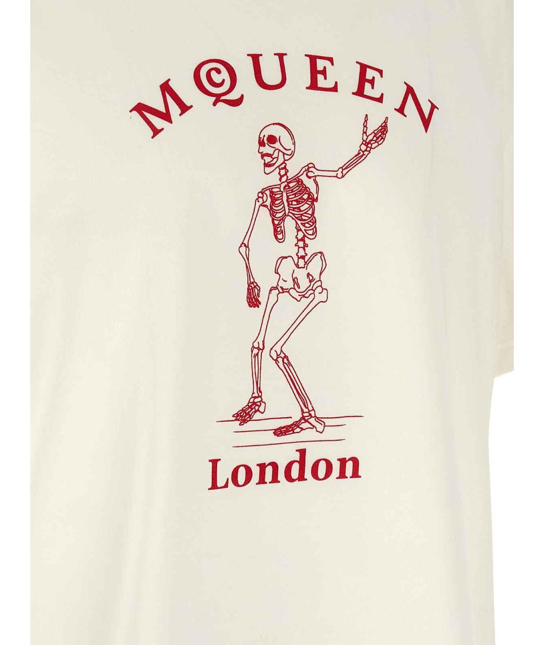 ALEXANDER MCQUEEN Белая хлопковая футболка, фото 4