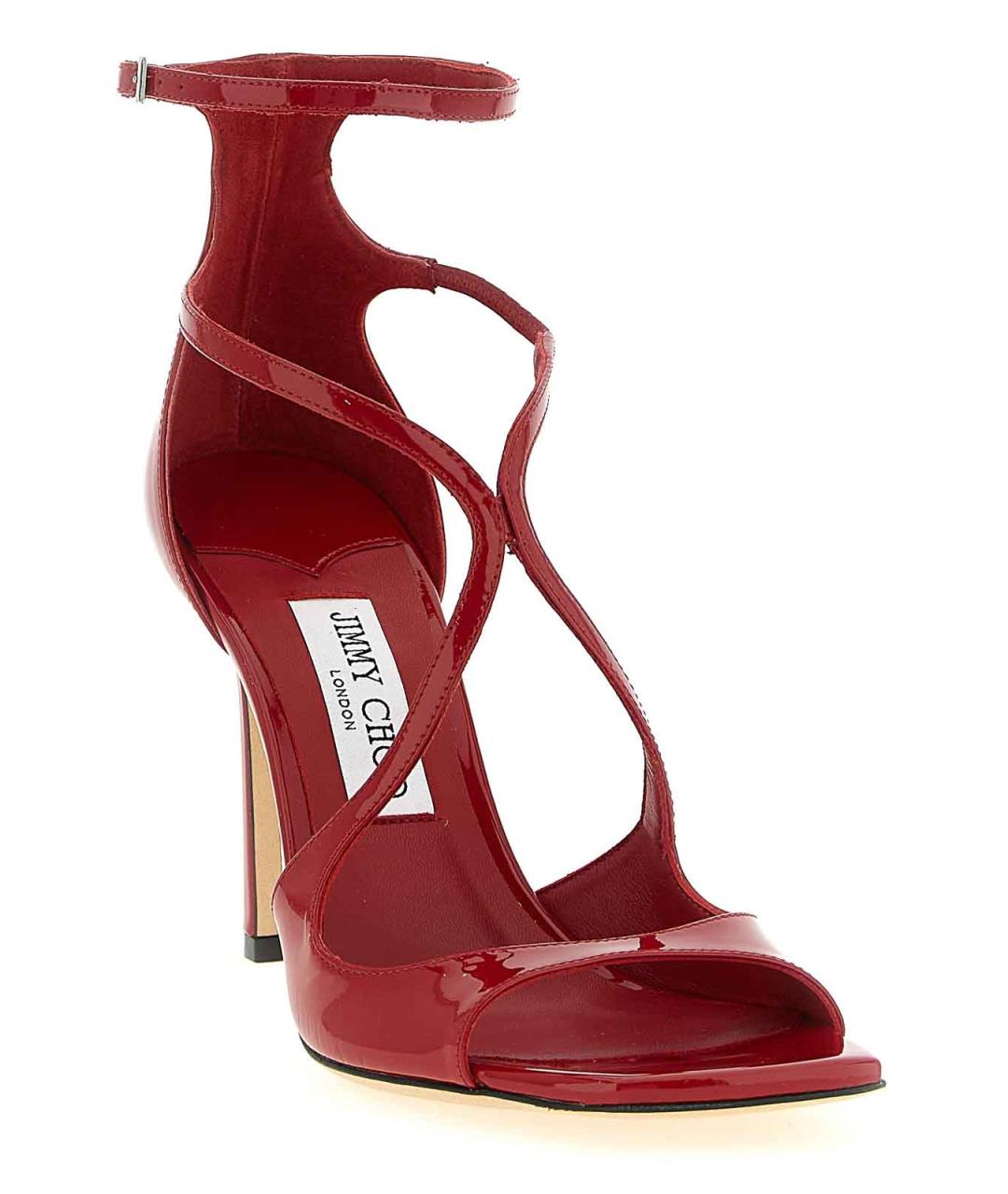 JIMMY CHOO Красные кожаные босоножки, фото 2