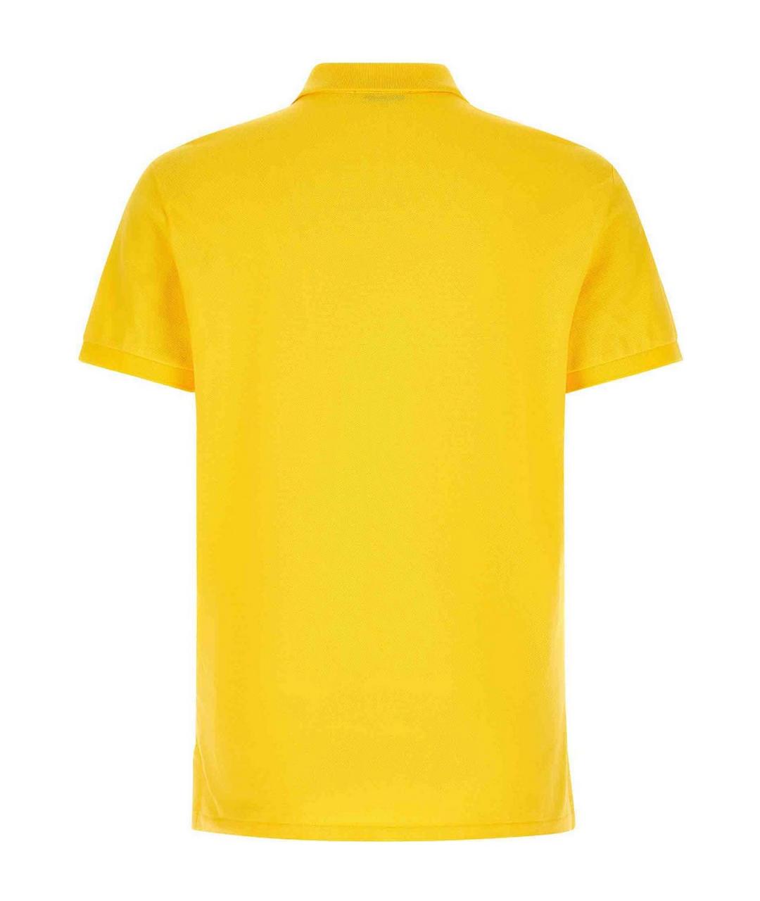 POLO RALPH LAUREN Желтое хлопковое поло с коротким рукавом, фото 2