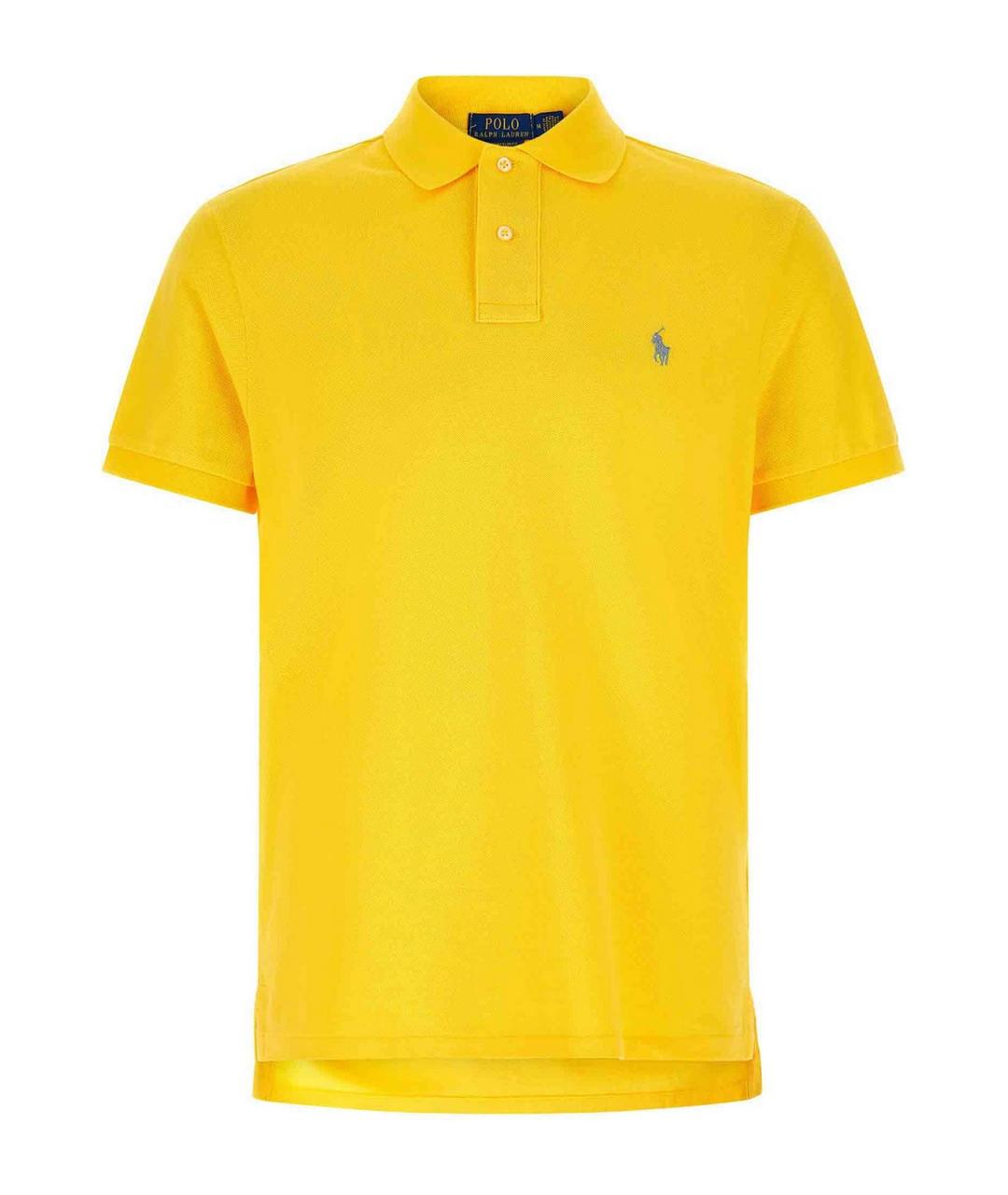 POLO RALPH LAUREN Желтое хлопковое поло с коротким рукавом, фото 1