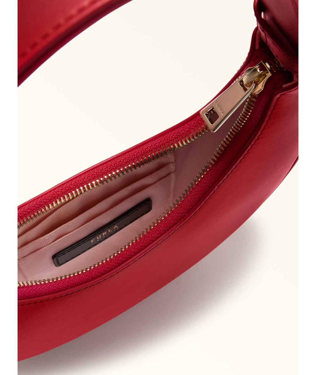 FURLA Красная кожаная сумка через плечо, фото 3