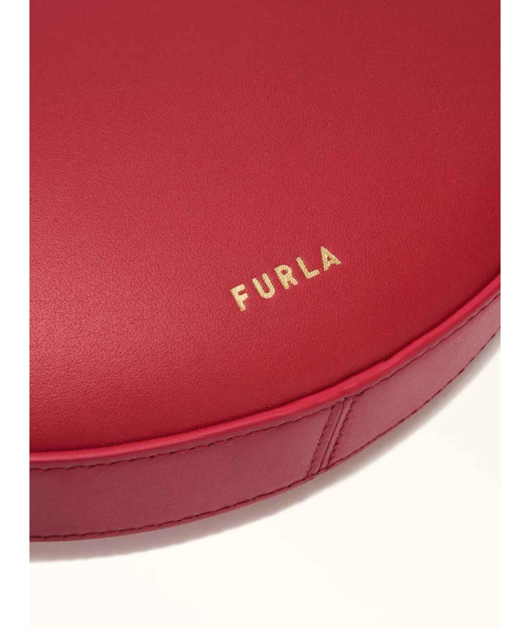 FURLA Красная кожаная сумка через плечо, фото 4