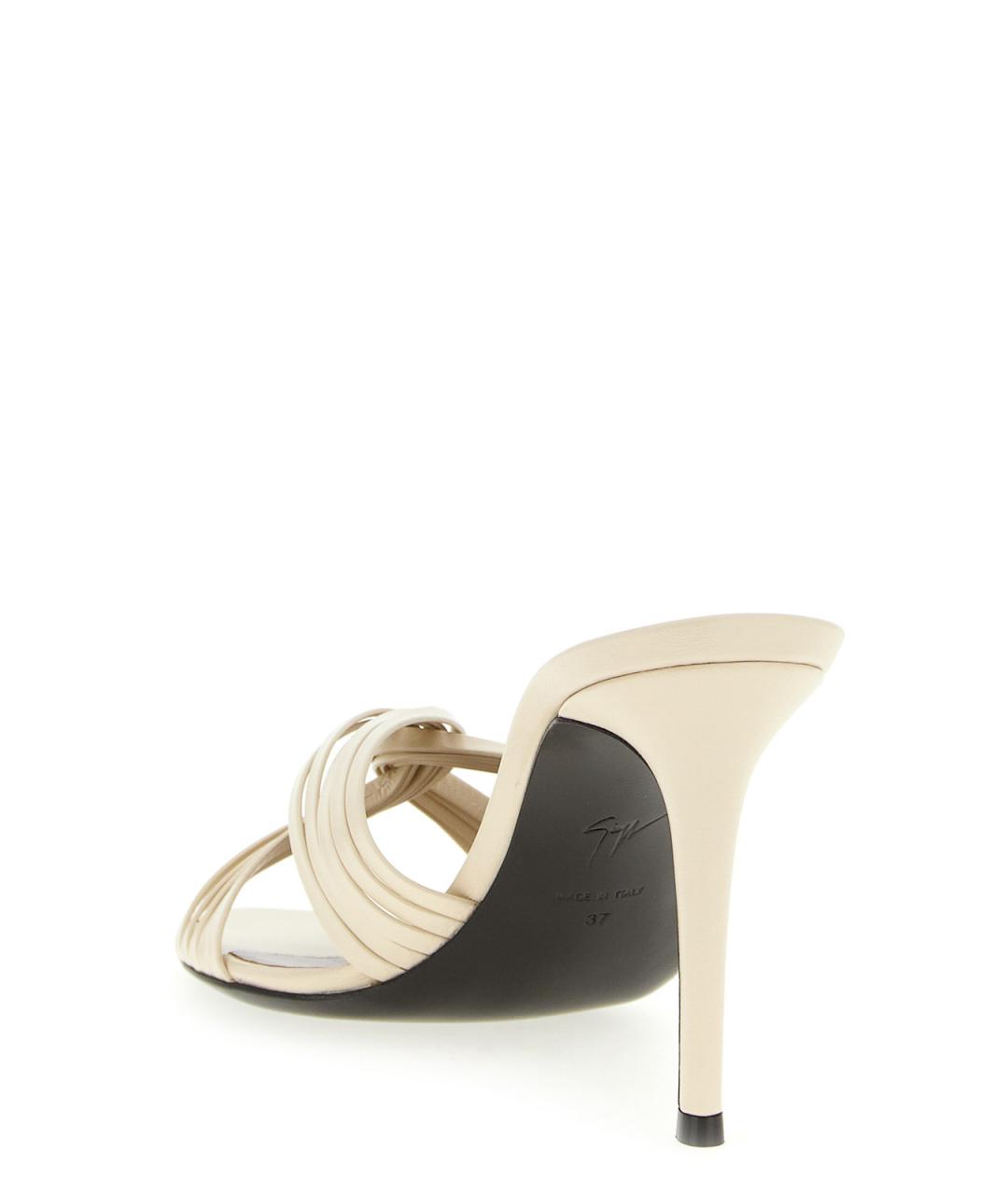 GIUSEPPE ZANOTTI DESIGN Белые кожаные мюли, фото 3