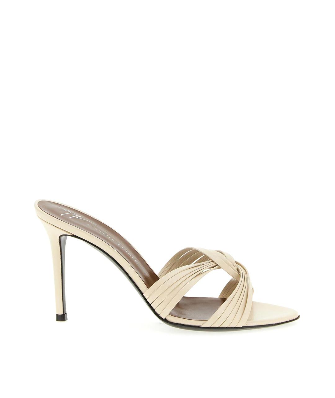 GIUSEPPE ZANOTTI DESIGN Белые кожаные мюли, фото 1