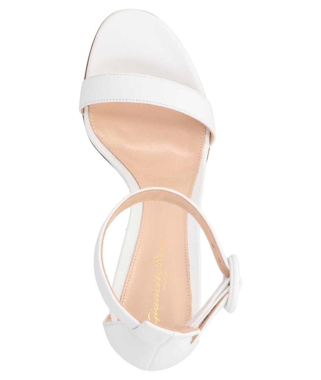 GIANVITO ROSSI Белые кожаные босоножки, фото 3