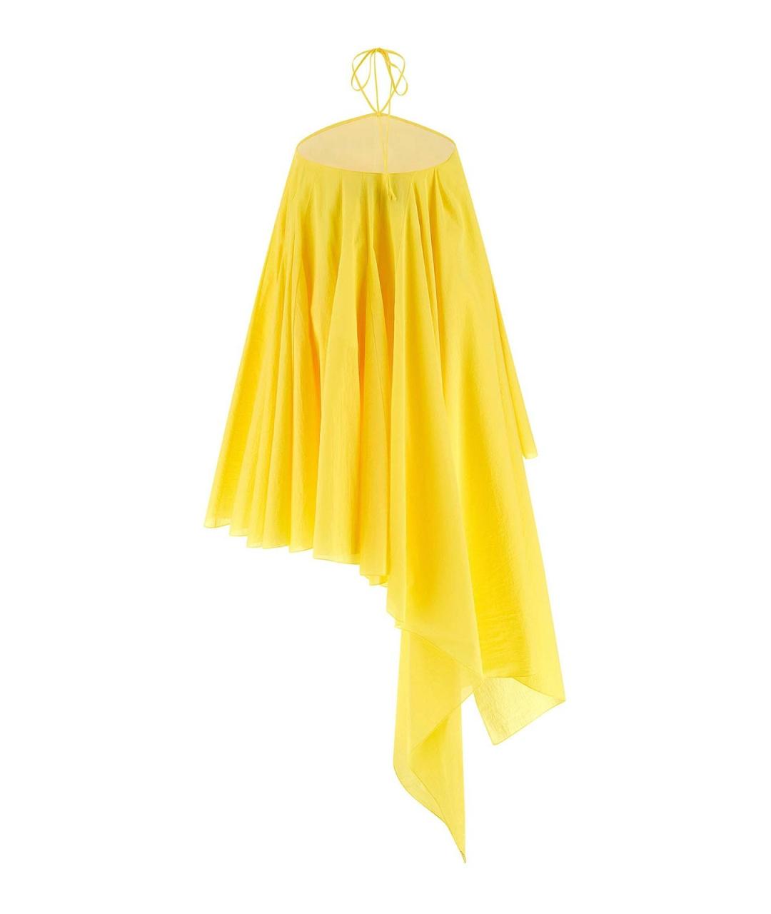 JACQUEMUS Желтое хлопковое коктейльное платье, фото 2