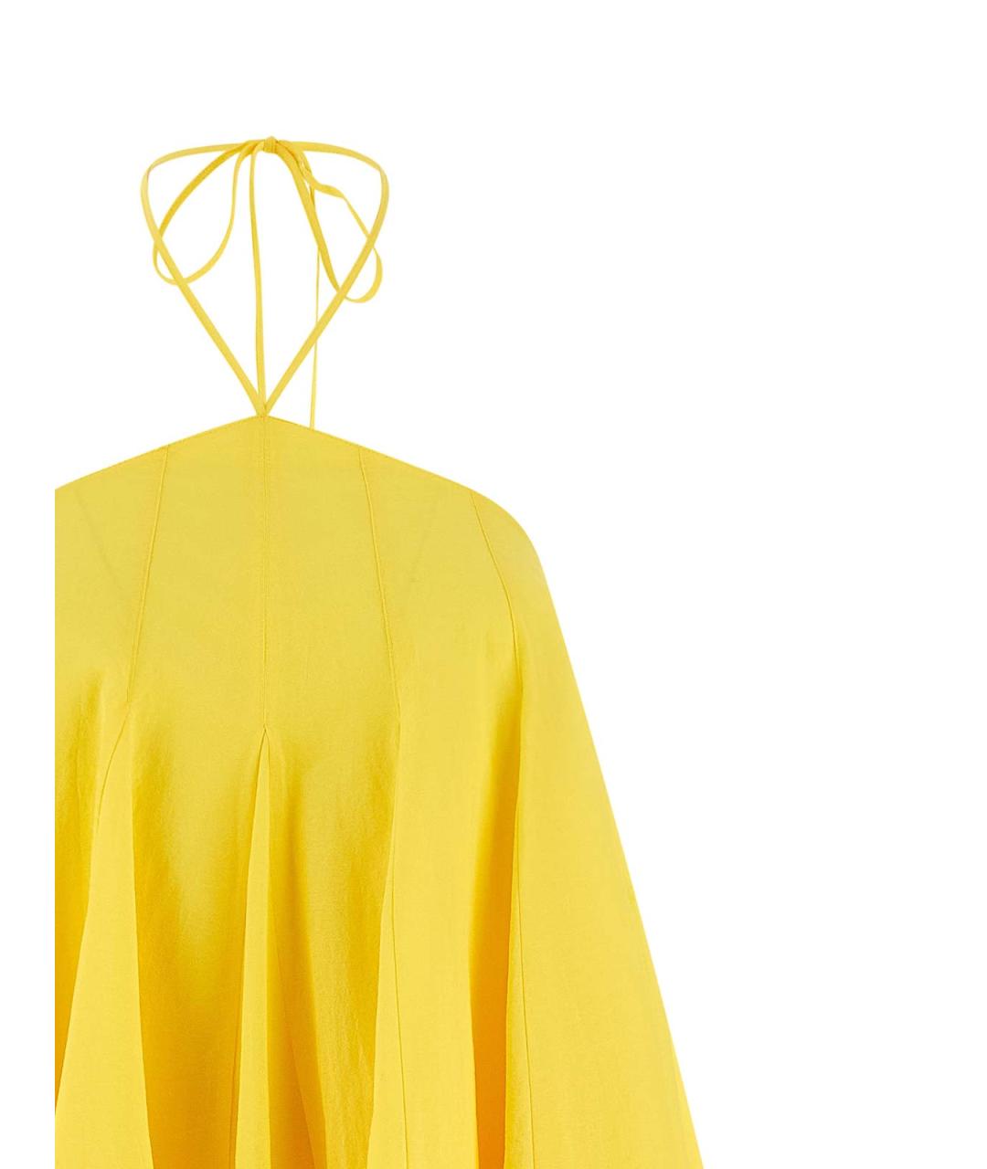 JACQUEMUS Желтое хлопковое коктейльное платье, фото 3