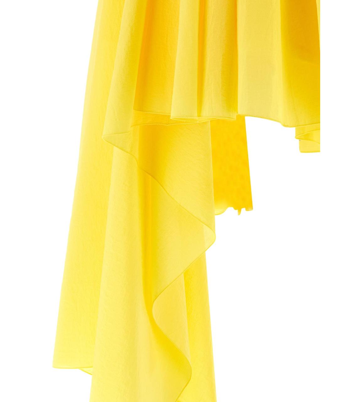 JACQUEMUS Желтое хлопковое коктейльное платье, фото 4