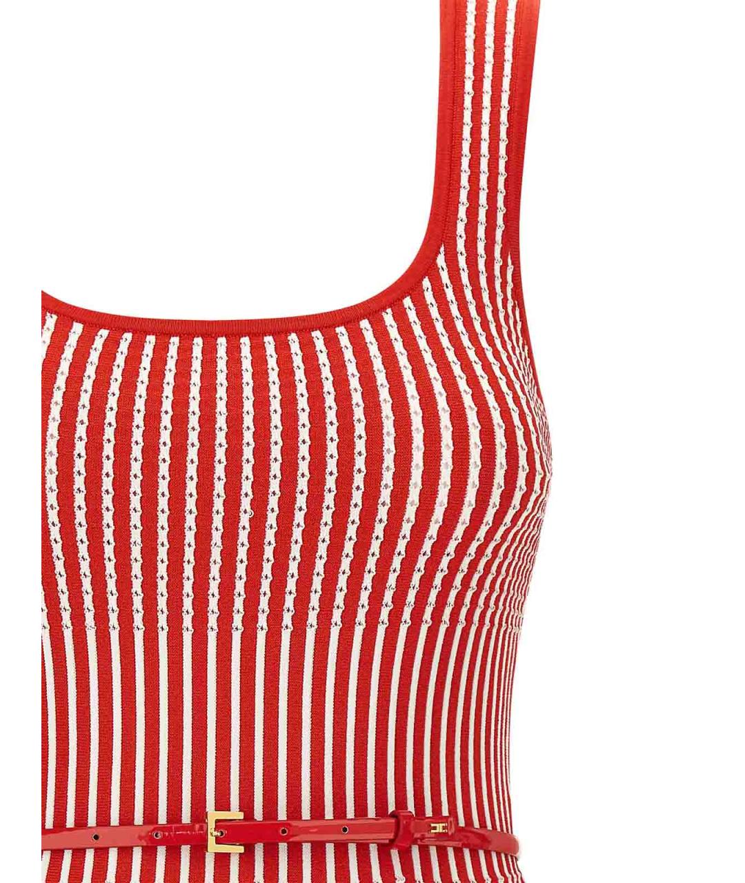 ELISABETTA FRANCHI Красная вискозная майка, фото 3