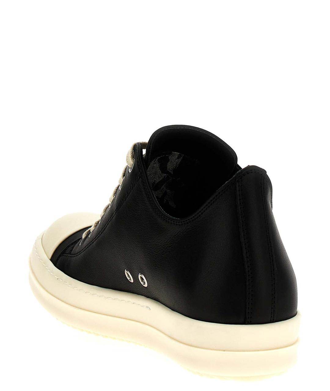 RICK OWENS Черные кожаные кроссовки, фото 3