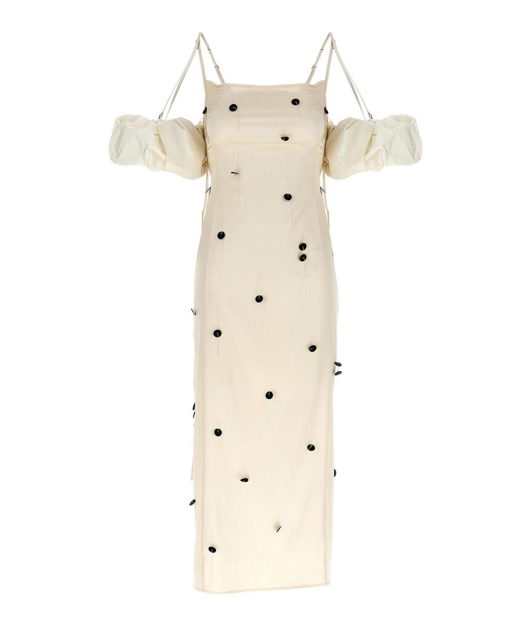 JACQUEMUS Белое вискозное коктейльное платье, фото 1
