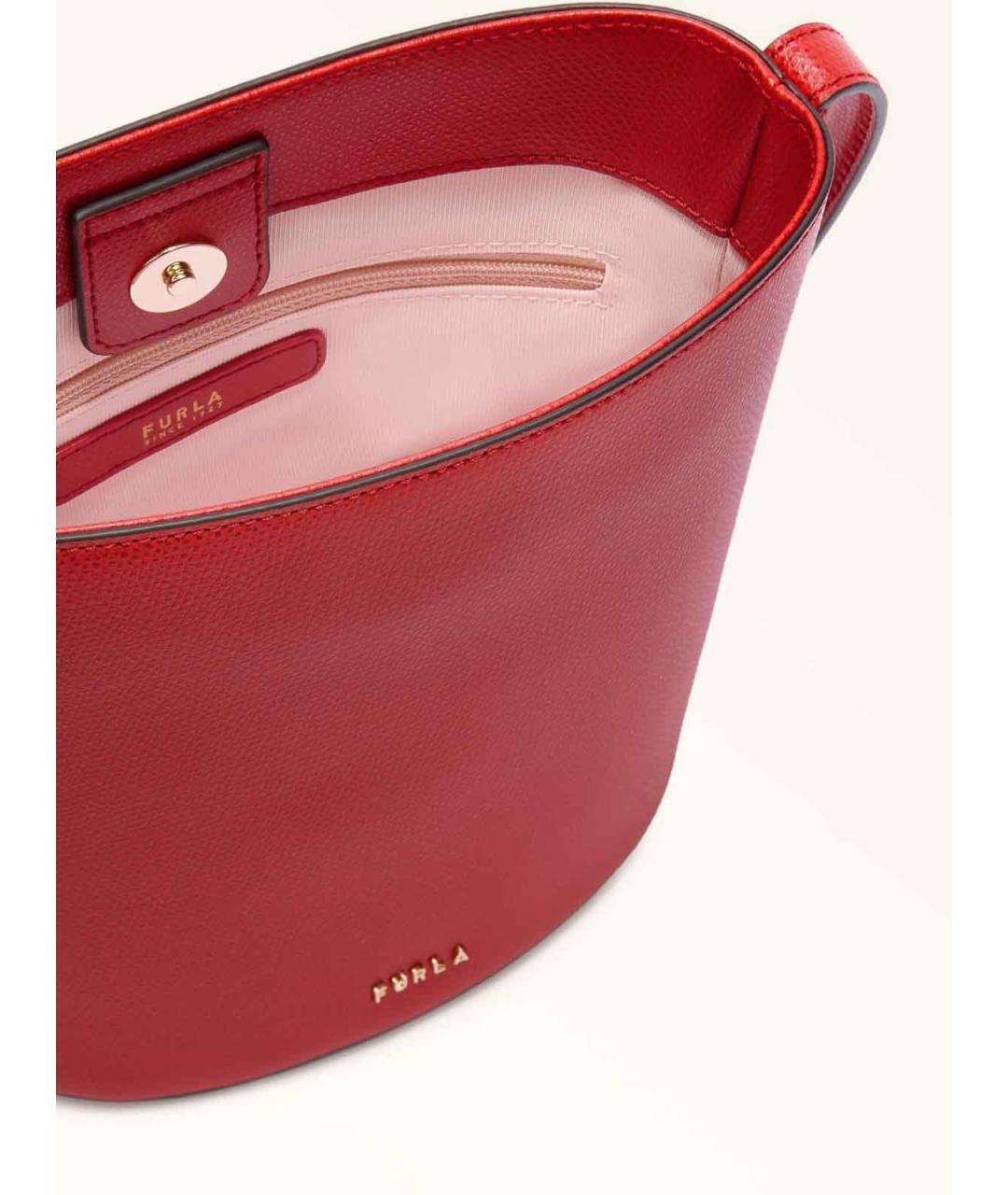 FURLA Красная кожаная сумка через плечо, фото 3